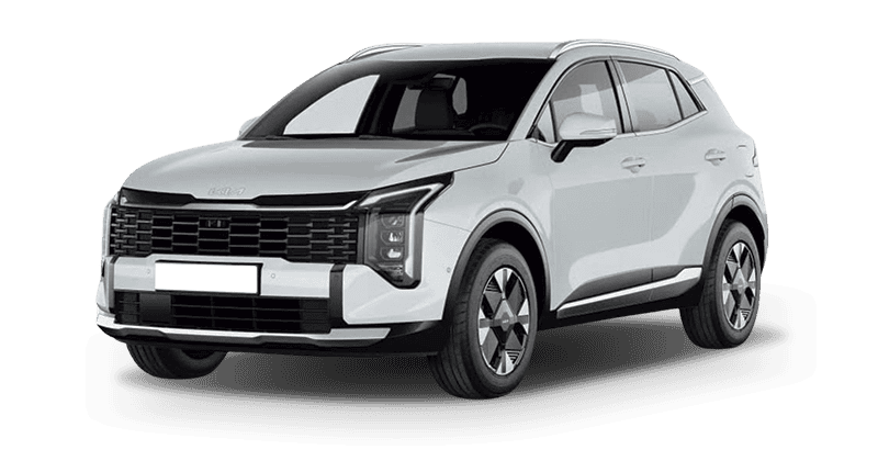 Renting Coches Kia Sportage-1.6 T-GDi HEV 176kW Drive 4×2 Cassa White, Lunar Silver