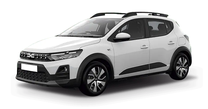Renting Coches Dacia Sandero Stepway-Expression Go 88kW ECO-G Blanco Glaciar